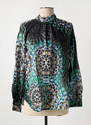 Blouse tissage popeline manches longues vert LA CIBLE ROUGE femme