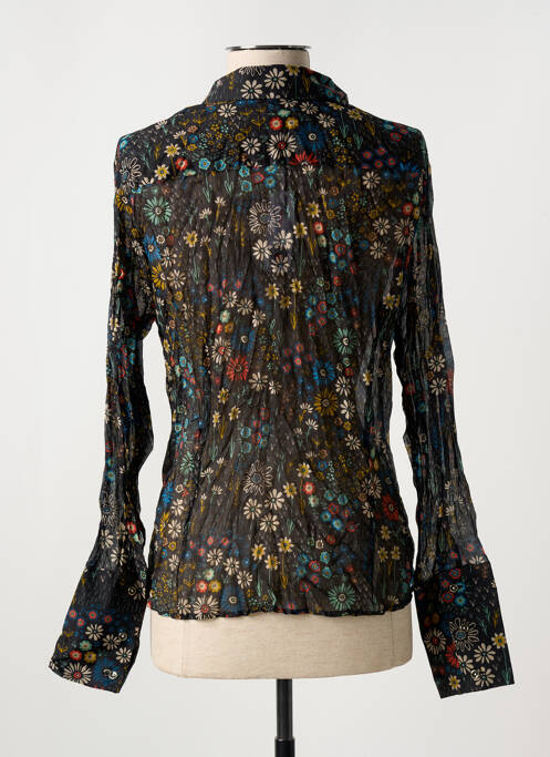 Chemisier imprimé fleurs manches longues noir LA CIBLE ROUGE femme