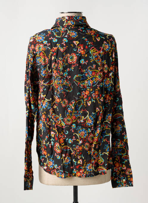 Chemisier imprimé fleurs manches longues noir LA CIBLE ROUGE femme