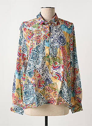 Chemisier imprimé fleurs manches longues beige LA CIBLE ROUGE femme