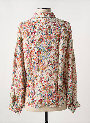 Chemisier imprimé fleurs manches longues beige LA CIBLE ROUGE femme