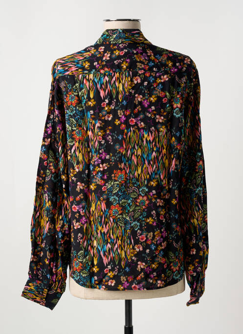 Chemisier imprimé fleurs manches longues noir LA CIBLE ROUGE femme