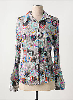 Chemisier coupe cintrée manches longues gris LA CIBLE ROUGE femme