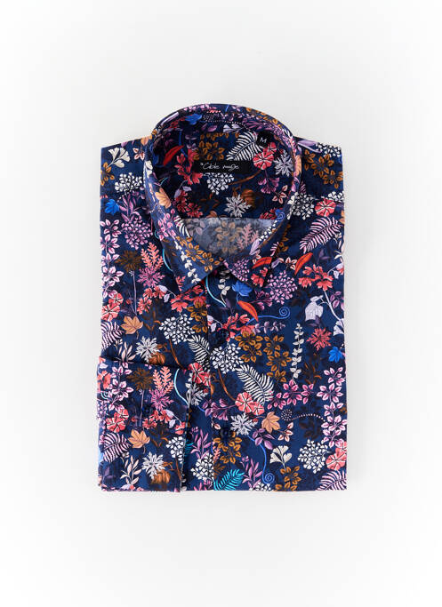 Chemise manches longues coupe droite bleu LA CIBLE ROUGE homme