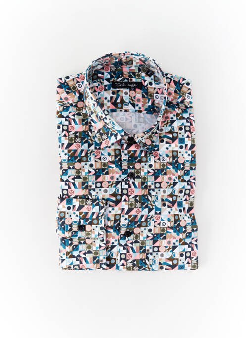 Chemise manches longues blanc LA CIBLE ROUGE pour homme