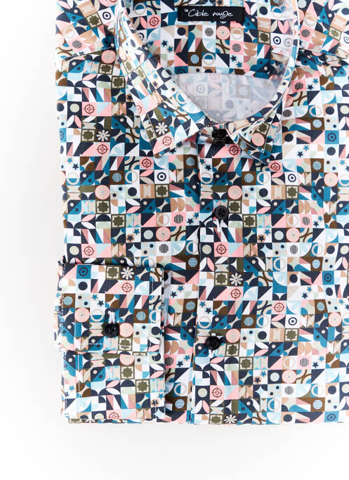 Chemise manches longues blanc LA CIBLE ROUGE pour homme