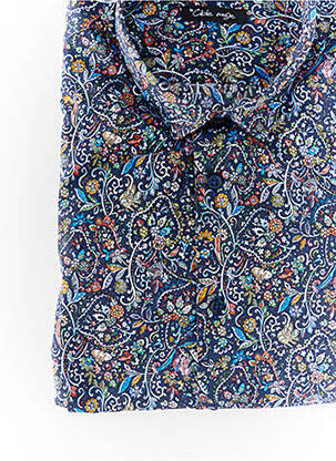 Chemise manches longues tissage popeline bleu LA CIBLE ROUGE homme