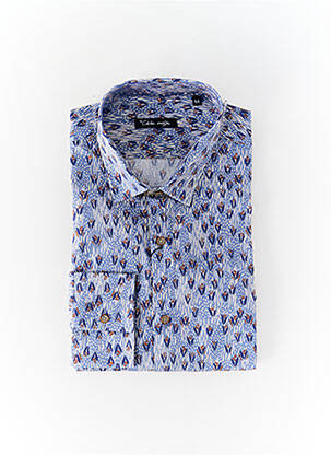Chemise manches longues imprimé fantaisie bleu LA CIBLE ROUGE homme