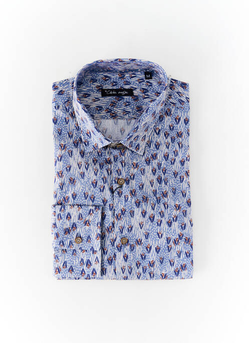 Chemise manches longues bleu LA CIBLE ROUGE pour homme