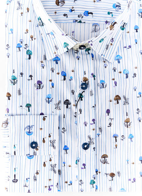 Chemise manches longues imprimé fantaisie blanc LA CIBLE ROUGE homme