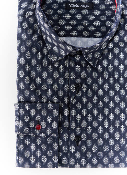 Chemise manches longues bleu LA CIBLE ROUGE pour homme