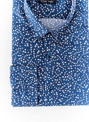 Chemise manches longues imprimé fantaisie bleu LA CIBLE ROUGE homme