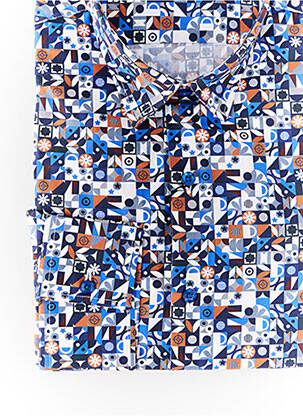 Chemise manches longues imprimé fantaisie blanc LA CIBLE ROUGE homme