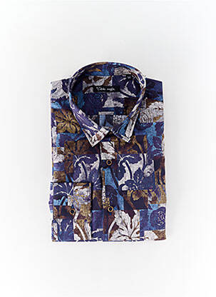 Chemise manches longues imprimé fantaisie bleu LA CIBLE ROUGE homme