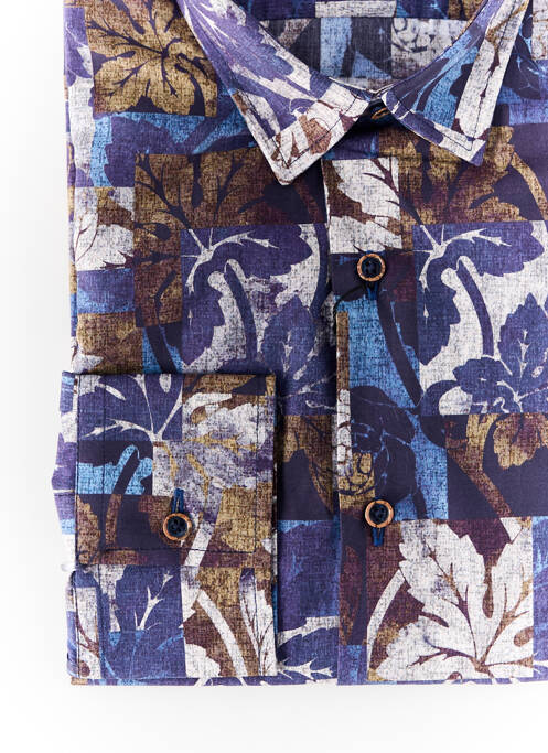 Chemise manches longues bleu LA CIBLE ROUGE pour homme