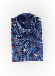 Chemise manches longues tissage popeline bleu LA CIBLE ROUGE homme