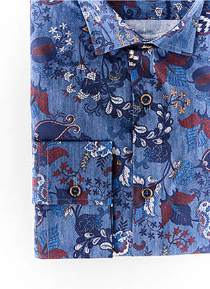 Chemise manches longues tissage popeline bleu LA CIBLE ROUGE homme