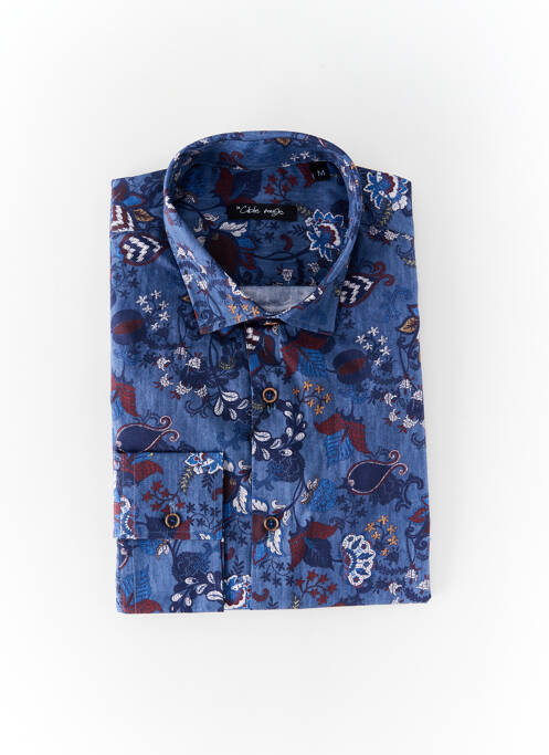 Chemise manches longues bleu LA CIBLE ROUGE pour homme