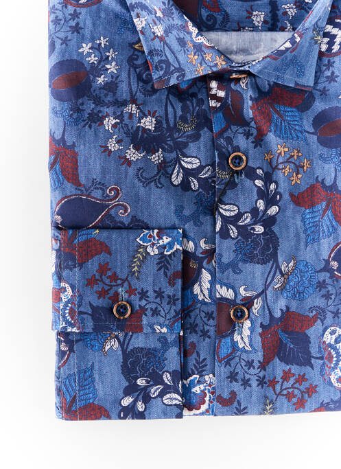 Chemise manches longues bleu LA CIBLE ROUGE pour homme