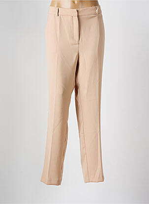 Pantalon droit fermeture zippée sous rabat avec crochet beige DAMART femme