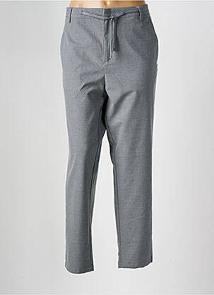 Pantalon droit fermeture zippée sous rabat avec crochet gris CELIO homme