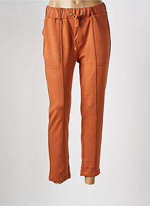 Pantalon slim taille élastique marron DAMART femme