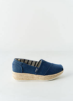 Espadrilles talon de 4 à 6cm bleu SKECHERS femme