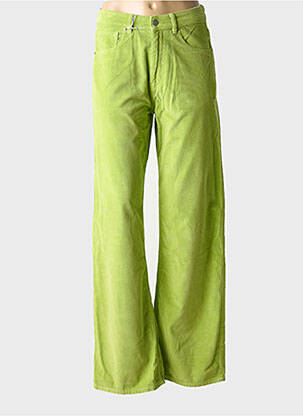 Pantalon large fermeture zippée sous rabat boutonné taille normale vert TEDDY SMITH femme