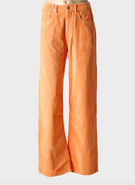 Pantalon large fermeture zippée sous rabat boutonné taille normale orange TEDDY SMITH femme