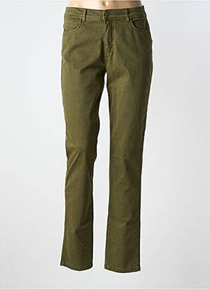Pantalon slim tissage popeline taille normale vert JENSEN femme