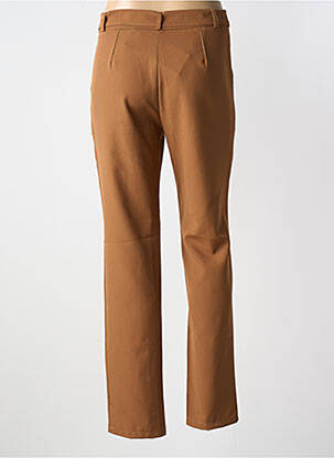 Pantalon slim tissage popeline taille normale marron CAPUCINE MODA femme
