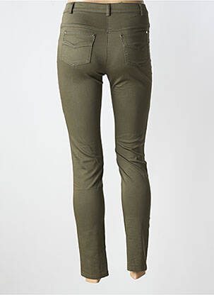 Pantalon slim tissage popeline taille normale vert NINATI femme