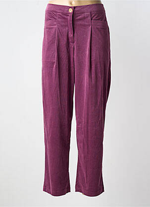 Pantalon large fermeture zippée sous rabat boutonné taille normale violet MOLLY BRACKEN femme