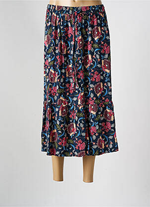 Jupe mi-longue coupe évasée bleu JENSEN femme