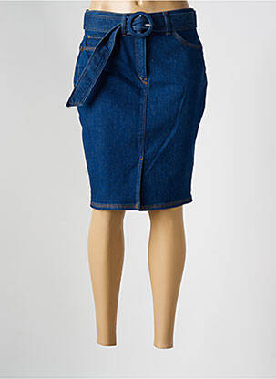 Jupe mi-longue coupe droite bleu SALSA femme