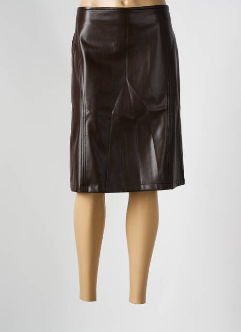 Jupe mi-longue marron PAZ TORRAS pour femme