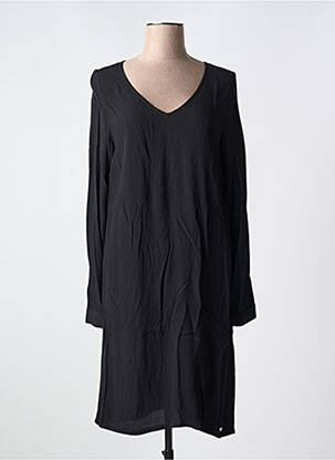 Robe mi-longue manches longues manches longues noir LES P'TITES BOMBES femme