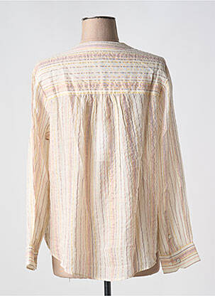 Blouse poignets boutonnés avec fente manches longues beige EVA KAYAN femme
