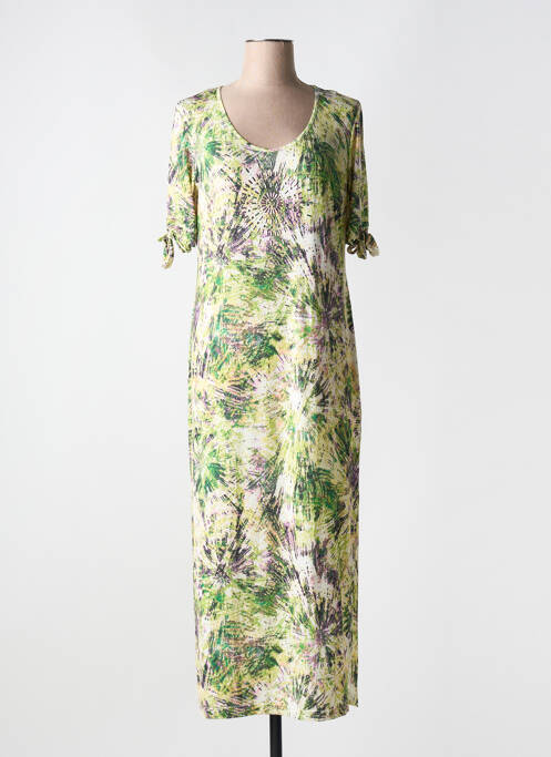 Robe longue vert NATHALIE CHAIZE pour femme