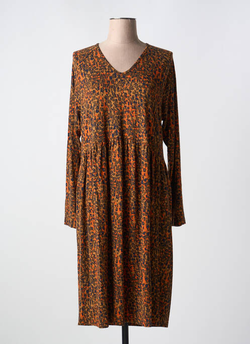 Robe mi-longue orange CISO pour femme