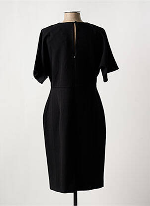 Robe mi-longue fermeture zippée au dos manches courtes noir NATHALIE CHAIZE femme