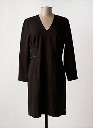 Robe mi-longue manches longues manches longues noir NATHALIE CHAIZE femme