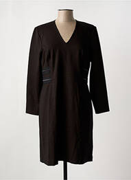Robe mi-longue manches longues manches longues noir NATHALIE CHAIZE femme