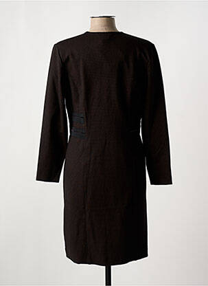 Robe mi-longue manches longues manches longues noir NATHALIE CHAIZE femme