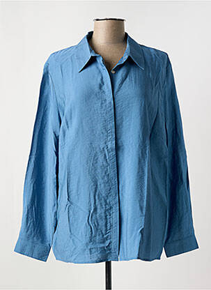 Chemisier coupe droite manches longues bleu JENSEN femme