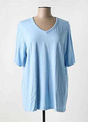 T-shirt coupe droite manches courtes bleu SIGNATURE femme