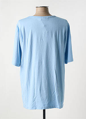 T-shirt coupe droite manches courtes bleu SIGNATURE femme