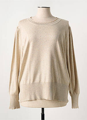Pull resserrée sur le bas manches longues beige JENSEN femme