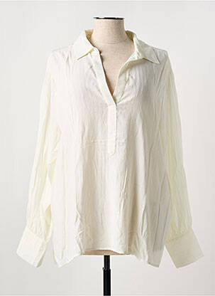 Blouse tissage popeline manches longues blanc JENSEN femme