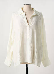 Blouse poignets boutonnés avec fente manches longues blanc JENSEN femme